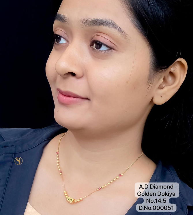 AD Diamond Golden Dokiya Mangalsutra 4 Wholesale Price In Surat
